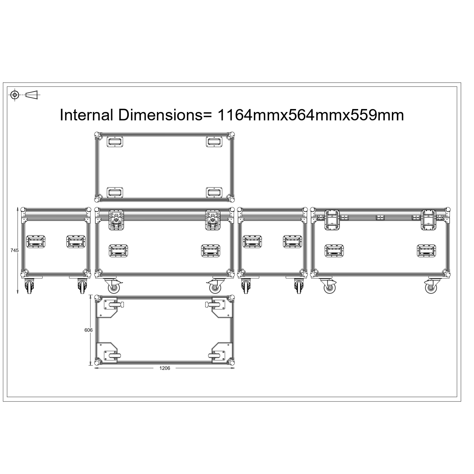 Euro Style 12mm Super Tour Road Trunk Flight Case (1164mm)